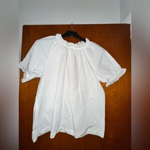 Hill House Poplin Elegant White Blouse